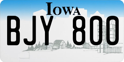IA license plate BJY800