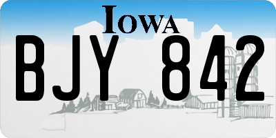 IA license plate BJY842