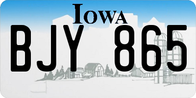 IA license plate BJY865