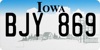 IA license plate BJY869