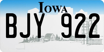 IA license plate BJY922