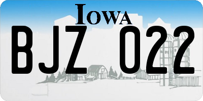IA license plate BJZ022
