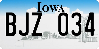 IA license plate BJZ034