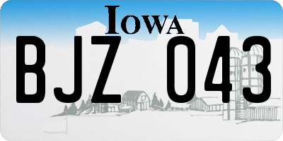 IA license plate BJZ043
