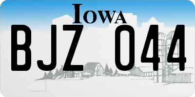IA license plate BJZ044