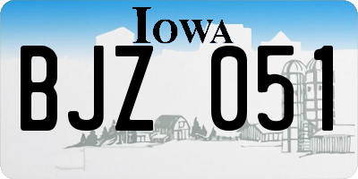 IA license plate BJZ051