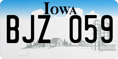 IA license plate BJZ059