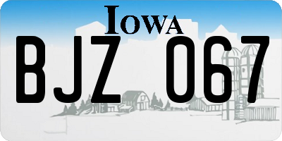 IA license plate BJZ067