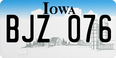 IA license plate BJZ076