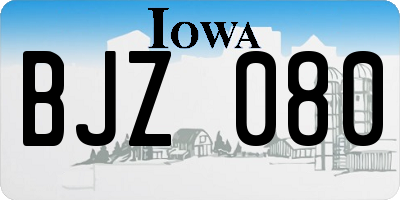 IA license plate BJZ080