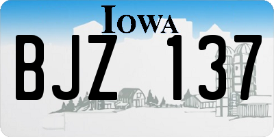 IA license plate BJZ137