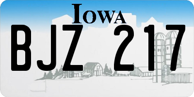 IA license plate BJZ217