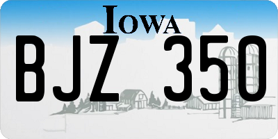 IA license plate BJZ350