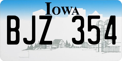 IA license plate BJZ354