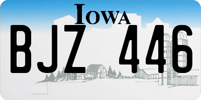 IA license plate BJZ446