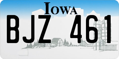 IA license plate BJZ461