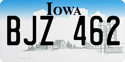 IA license plate BJZ462