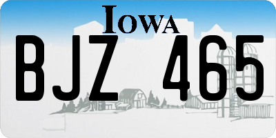 IA license plate BJZ465
