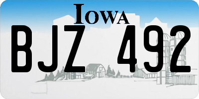 IA license plate BJZ492