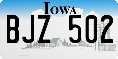 IA license plate BJZ502