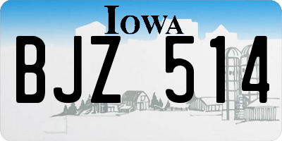 IA license plate BJZ514