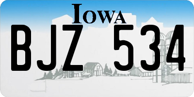 IA license plate BJZ534