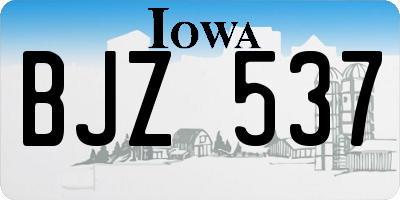 IA license plate BJZ537