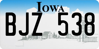 IA license plate BJZ538