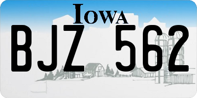 IA license plate BJZ562