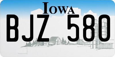 IA license plate BJZ580