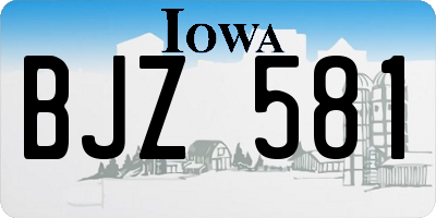 IA license plate BJZ581