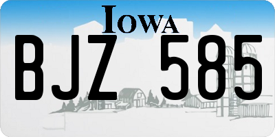 IA license plate BJZ585