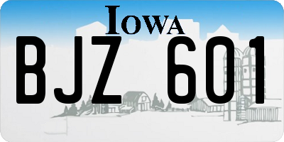 IA license plate BJZ601