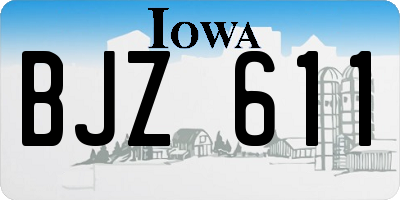 IA license plate BJZ611