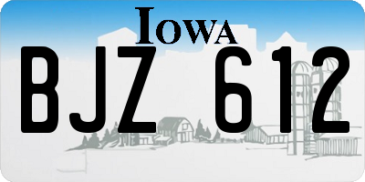 IA license plate BJZ612