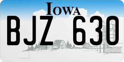 IA license plate BJZ630