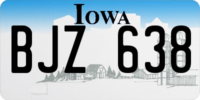 IA license plate BJZ638