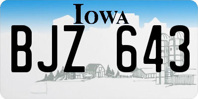 IA license plate BJZ643