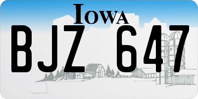 IA license plate BJZ647