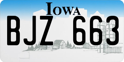 IA license plate BJZ663