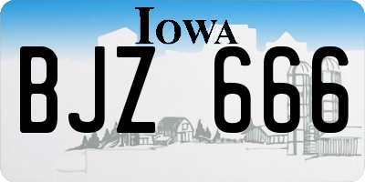 IA license plate BJZ666