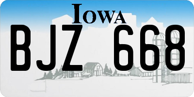 IA license plate BJZ668