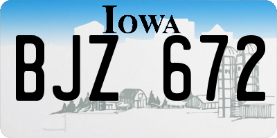 IA license plate BJZ672