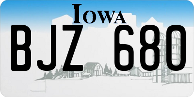 IA license plate BJZ680