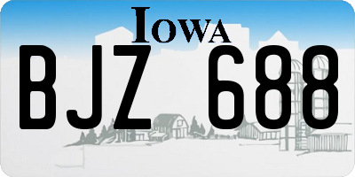 IA license plate BJZ688