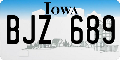 IA license plate BJZ689