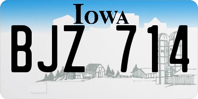 IA license plate BJZ714