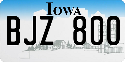 IA license plate BJZ800