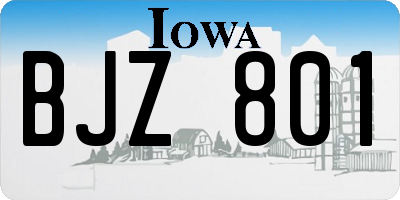 IA license plate BJZ801