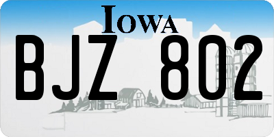 IA license plate BJZ802